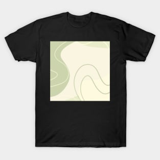 Minimalist Neutral Color Light Green Geometric Shapes T-Shirt